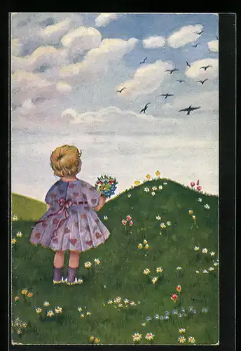 Künstler-AK Ernst Schlemo: Wenn ich ein Vöglein wär...