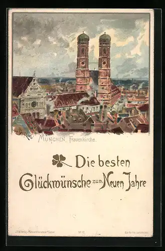 Künstler-AK Otto Strützel: München, Blick auf die Frauenkirche