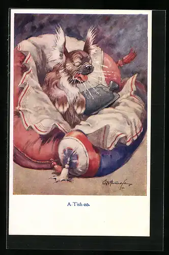 Künstler-AK George Ernest Studdy: A-Tish-oo., Niesender Hund