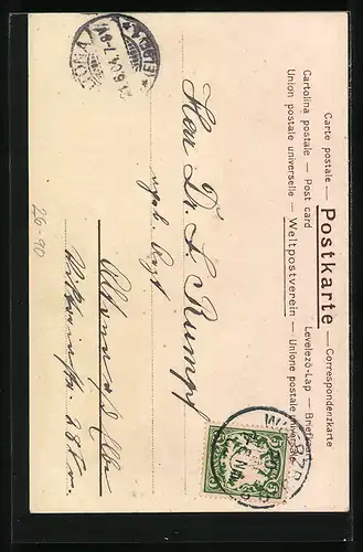 Künstler-AK Ferdinand Spiegel: Erinnerung - Alter Mann mit Engeln