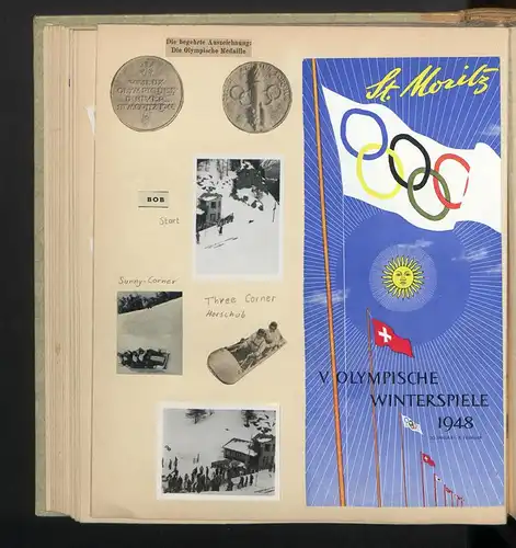 Fotoalbum mit 213 Fotografien, Ansicht St. Moritz, Olympische Winterspiele 1948, Genf, Aarau