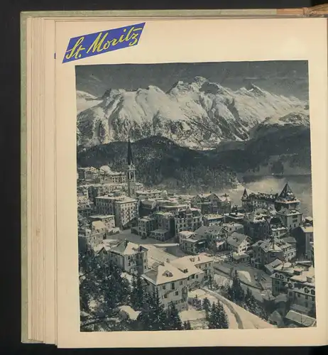 Fotoalbum mit 213 Fotografien, Ansicht St. Moritz, Olympische Winterspiele 1948, Genf, Aarau