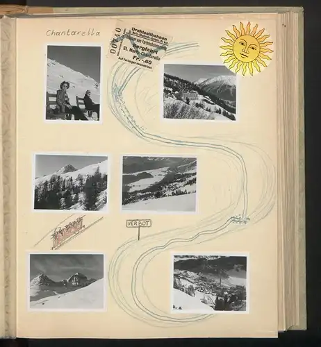 Fotoalbum mit 213 Fotografien, Ansicht St. Moritz, Olympische Winterspiele 1948, Genf, Aarau