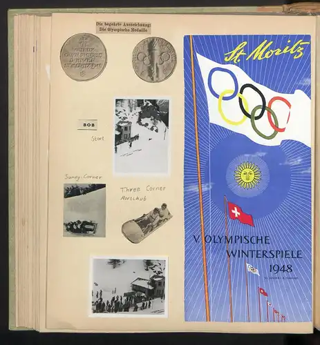 Fotoalbum mit 213 Fotografien, Ansicht St. Moritz, Olympische Winterspiele 1948, Genf, Aarau