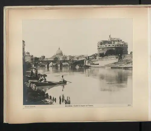 Fotoalbum mit 40 Fotografien, Edizione inalterabile, Ansicht Rom, Castello S. Angelo, San Paolo interno, Foro Trajano