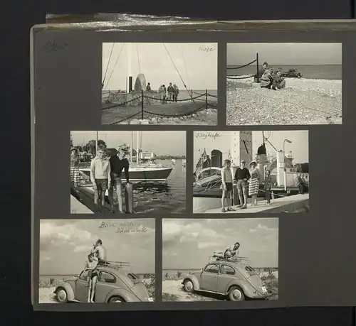 Fotoalbum mit 199 Fotografien, Ansicht Fehmarn, Familie Hess auf Reise mit VW Käfer nach der Ostsee, 1959