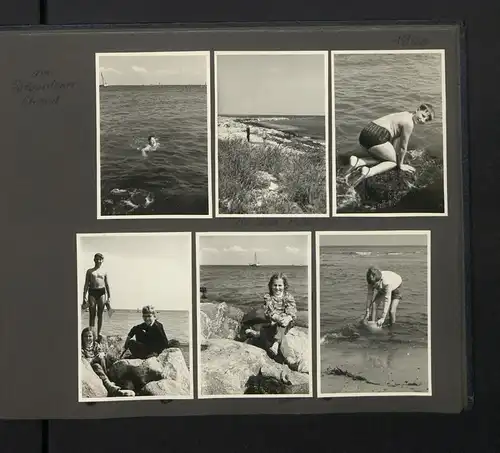 Fotoalbum mit 199 Fotografien, Ansicht Fehmarn, Familie Hess auf Reise mit VW Käfer nach der Ostsee, 1959