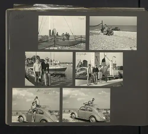 Fotoalbum mit 199 Fotografien, Ansicht Fehmarn, Familie Hess auf Reise mit VW Käfer nach der Ostsee, 1959