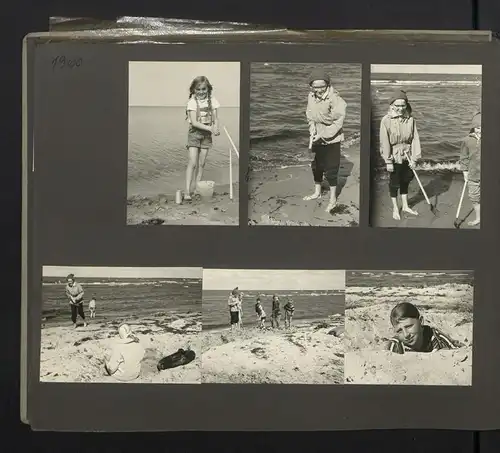 Fotoalbum mit 199 Fotografien, Ansicht Fehmarn, Familie Hess auf Reise mit VW Käfer nach der Ostsee, 1959