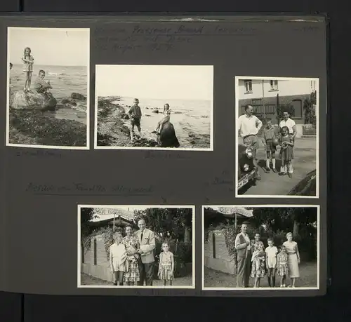 Fotoalbum mit 199 Fotografien, Ansicht Fehmarn, Familie Hess auf Reise mit VW Käfer nach der Ostsee, 1959