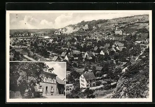 AK Istein, Gasthaus zum Sternen, Bes. Wilh. Wunderlin, Ortsansicht mit Klotz