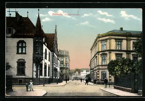 AK Döbeln, Passanten auf der Königstrasse