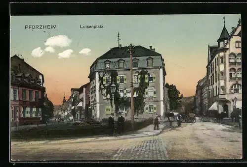 AK Pforzheim, Partie am Luisenplatz