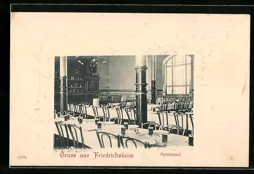 AK Malsburg-Marzell, Heilstätte Friedrichsheim, Gruss mit Blick in den Speisesaal