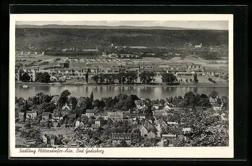 AK Bad Godesberg, Fliegeraufnahme der Siedlung Plittersdorfer-Aue