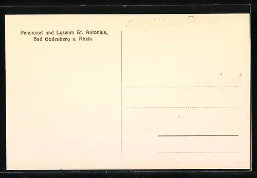 AK Bad Godesberg, Pensionat und Lyzeum St. Antonius, Ein Schlafsaal