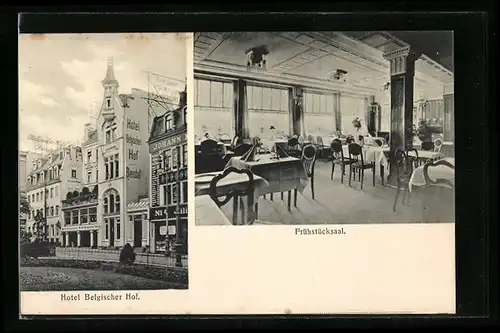 AK Köln, Grand Hotel Belgischer Hof, Innen- und Aussenansicht