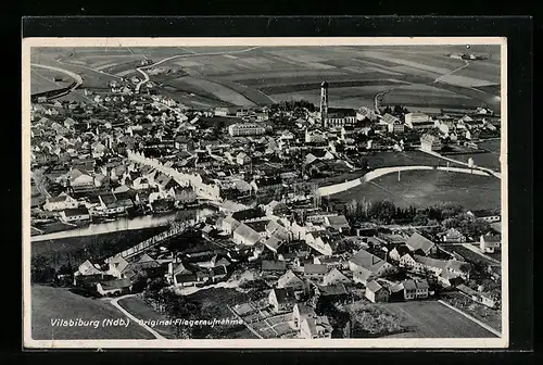 AK Vilsbiburg i. Ndb., Fliegeraufnahme des Ortes