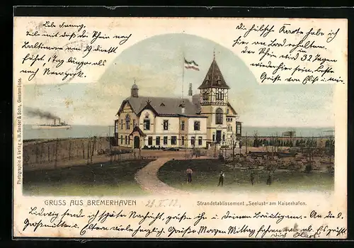 AK Bremerhaven, Strandetablissement Seelust am Kaiserhafen