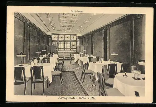 AK Köln a. Rh., Savoy-Hotel, Grill-Room, Domkloster 2
