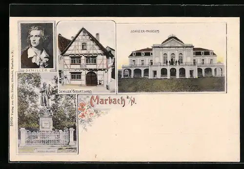 AK Marbach a. N., Schiller`s Geburtshaus, Schiller Museum