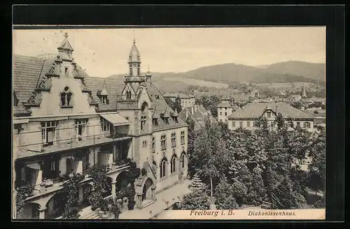 AK Freiburg i. B., Das Diakonissenhaus aus der Vogelschau