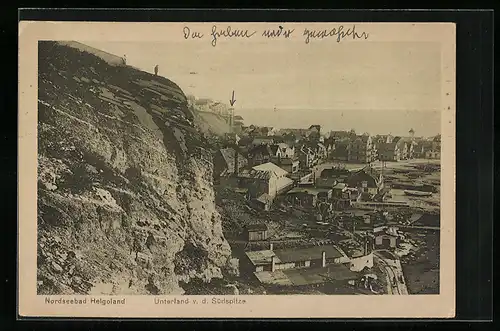 AK Helgoland, Das Unterland von der Südspitze aus gesehen