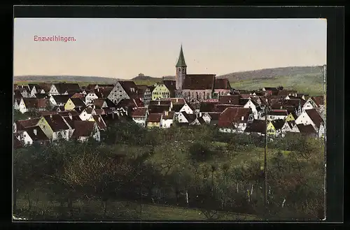 AK Enzweihingen, Teilansicht der Ortschaft