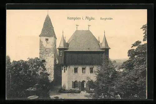 AK Kempten i. Allgäu, Partie an der Burghalde