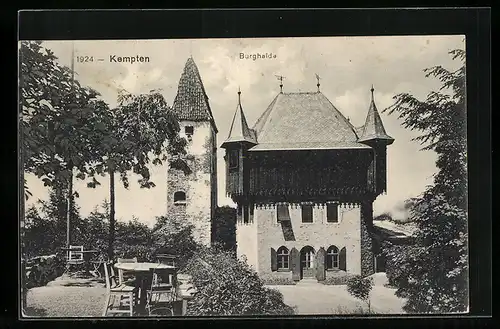 AK Kempten, Gasthaus auf der Burghalde