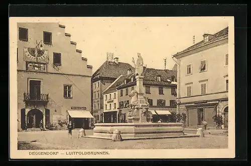 AK Deggendorf, Partie am Luitpoldbrunnen