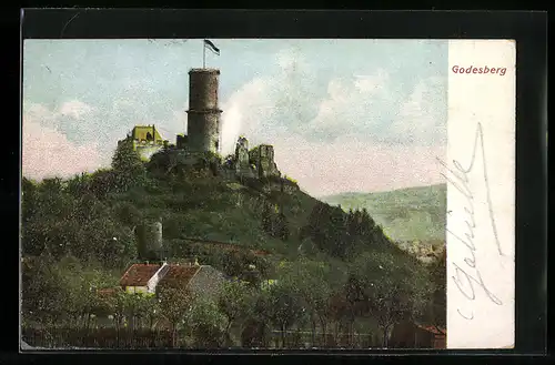 Relief-AK Godesberg, Ansicht der Godesburg