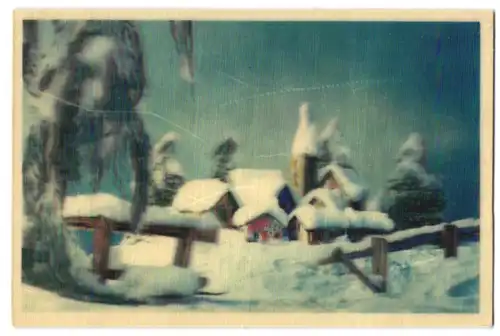 3D-AK Idyllische Winterlandschaft