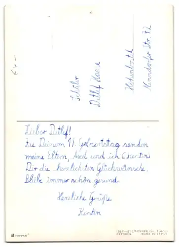 3D-AK Segelschiff mit Möwen