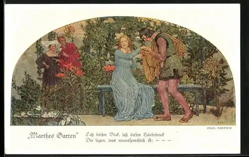 AK Leipzig, Gasthaus Auerbachs Keller, Mädler-Passage, Darstellung Marthes Garten