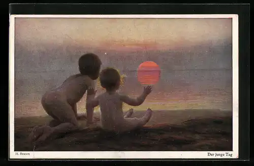 Künstler-AK Wohlgemuth & Lissner, Primus-Postkarte No. 3012, H. Brasen: Der junge Tag, Kinder