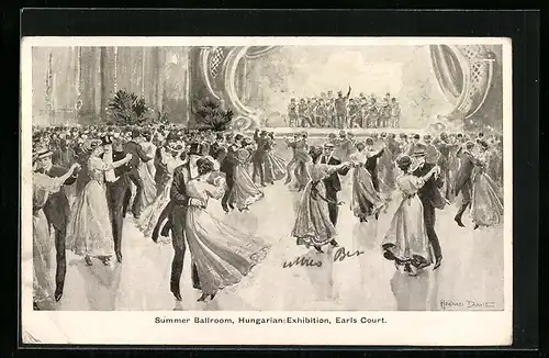 Künstler-AK sign. Howard Davie: Summer Ballroom, Hungarian Exhibition, Earls Court