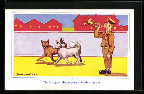 Künstler-AK sign. Duncan: The last post always puts the wind up me
