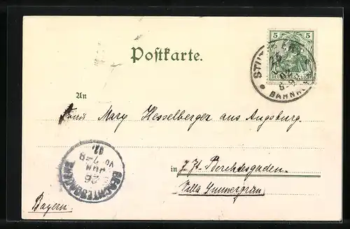 Lithographie Stuttgart, Schwanenpartie in den oberen Anlagen