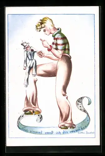 Künstler-AK sign. Jutta Bartsch: Noch einmal werd ich dir verzeihen ...