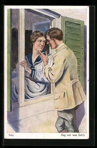 Künstler-AK sign. Toby: Sag mir was lieb`s