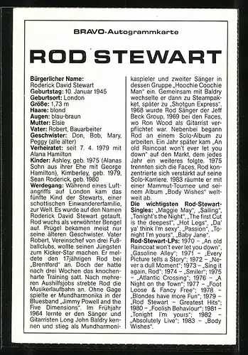 AK Musiker Rod Stewart, Porträt