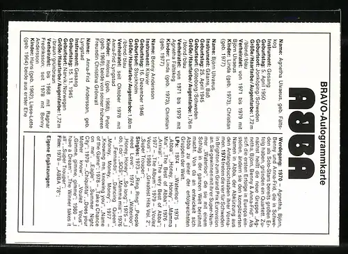 AK Musiker der Band Abba