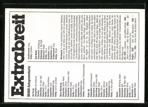 AK Musiker der Band Extrabreit