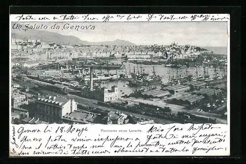 AK Genova, Panorama verso Levante