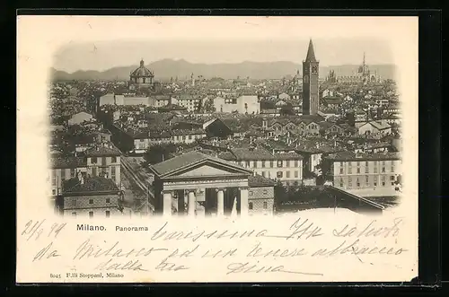 AK Milano, Panorama aus der Vogelschau