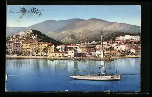 AK San Remo, Ortsansicht mit Bergblick