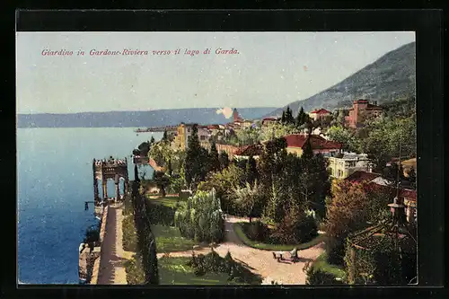 AK Gardone-Riviera, Giardino verso il lago di Garda