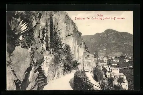 AK Gries, Partie an der Erzherzog Heinrich-Promenade