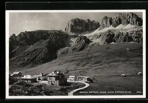 AK Passo Pordoi, Panorama mit Cima Pordoi